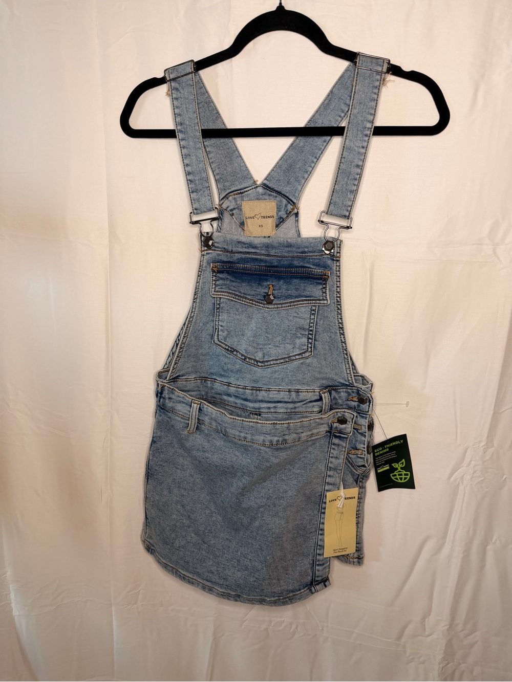 Love Tree Light Blue Denim Overall Skirt
